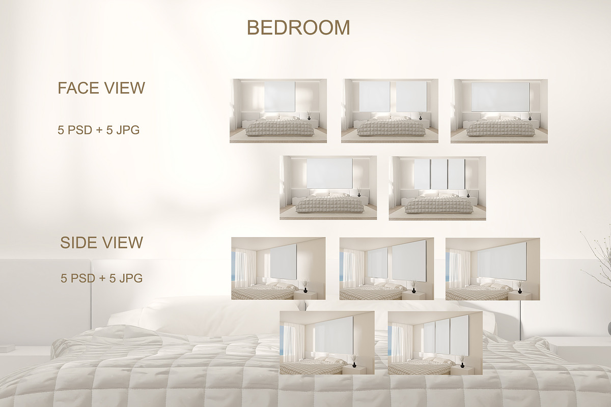 Set of  Canvas Wall Art Mockups, a Household Mockup by moqirynart (Photo 7 of 11)