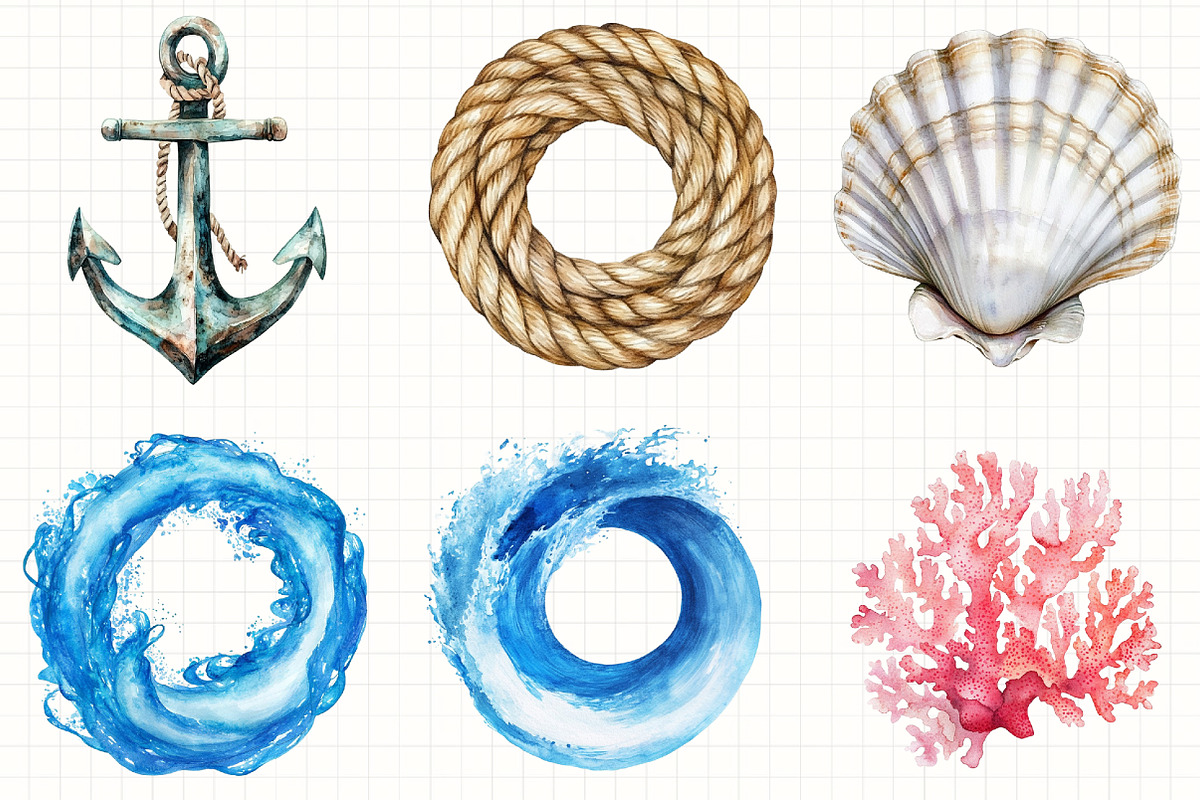 Watercolor Underwater Clipart, an Illustration by Libby Wishes (Photo 2 of 5)