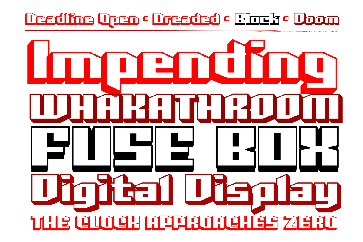 Deadline - heavy 3D block font, a Font by Comicraft Fonts (Photo 3 of 6)
