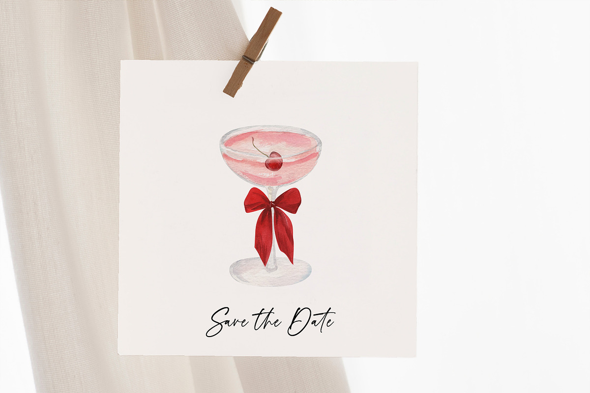 Cherry Coquette Watercolor Clipart, a Food Illustration by Catch the Dream Art (Photo 4 of 18)