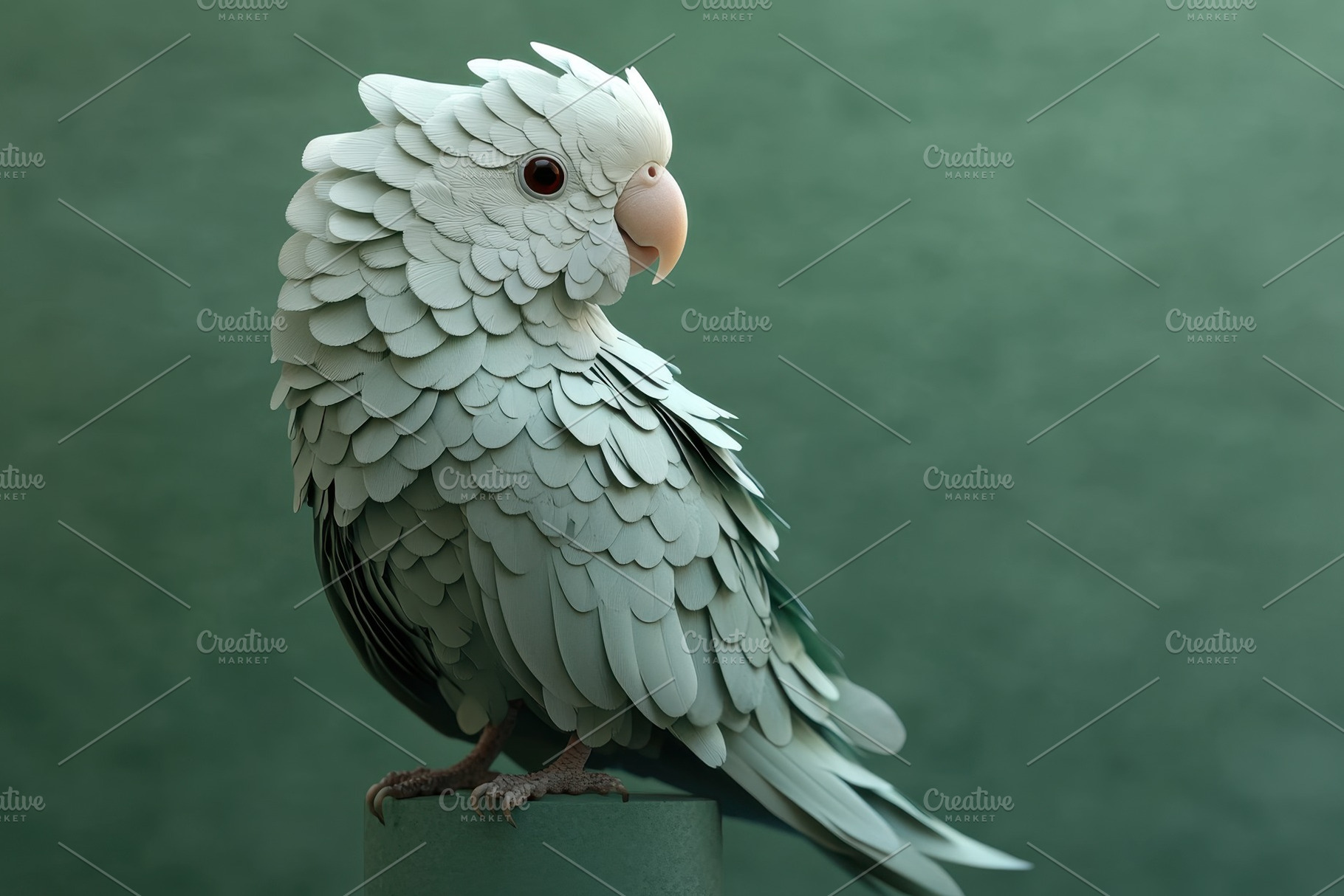Beautiful sculpture of a parrot craf, a Photo by Tanuart