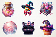 Halloween Girly Witch Vibes Clipart, an Illustration by RobertsArt (Thumbnail 6 of 7)