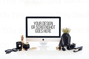 Black and Gold Luxe iMac Mockup