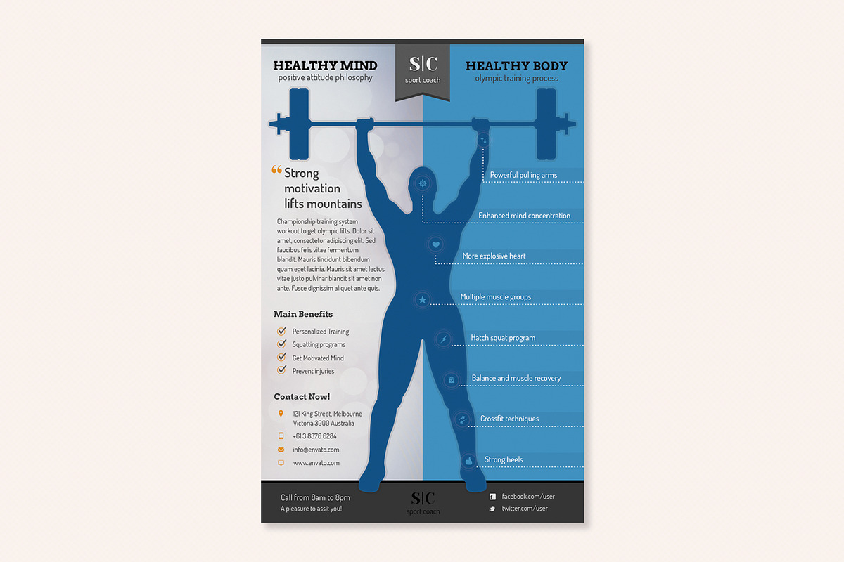 Sport Coach & Train Flyer - Gym Ver, a Flyer Template by Sargatal (Photo 3 of 5)