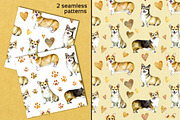 Happy corgi Watrcolor set, an Animal Illustration by Green_leaf_17 (Thumbnail 3 of 3)