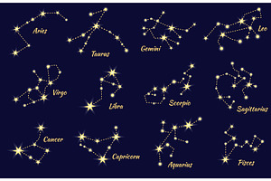 Zodiac star constellations. Sky, an Illustration by Stock-Smart-Start