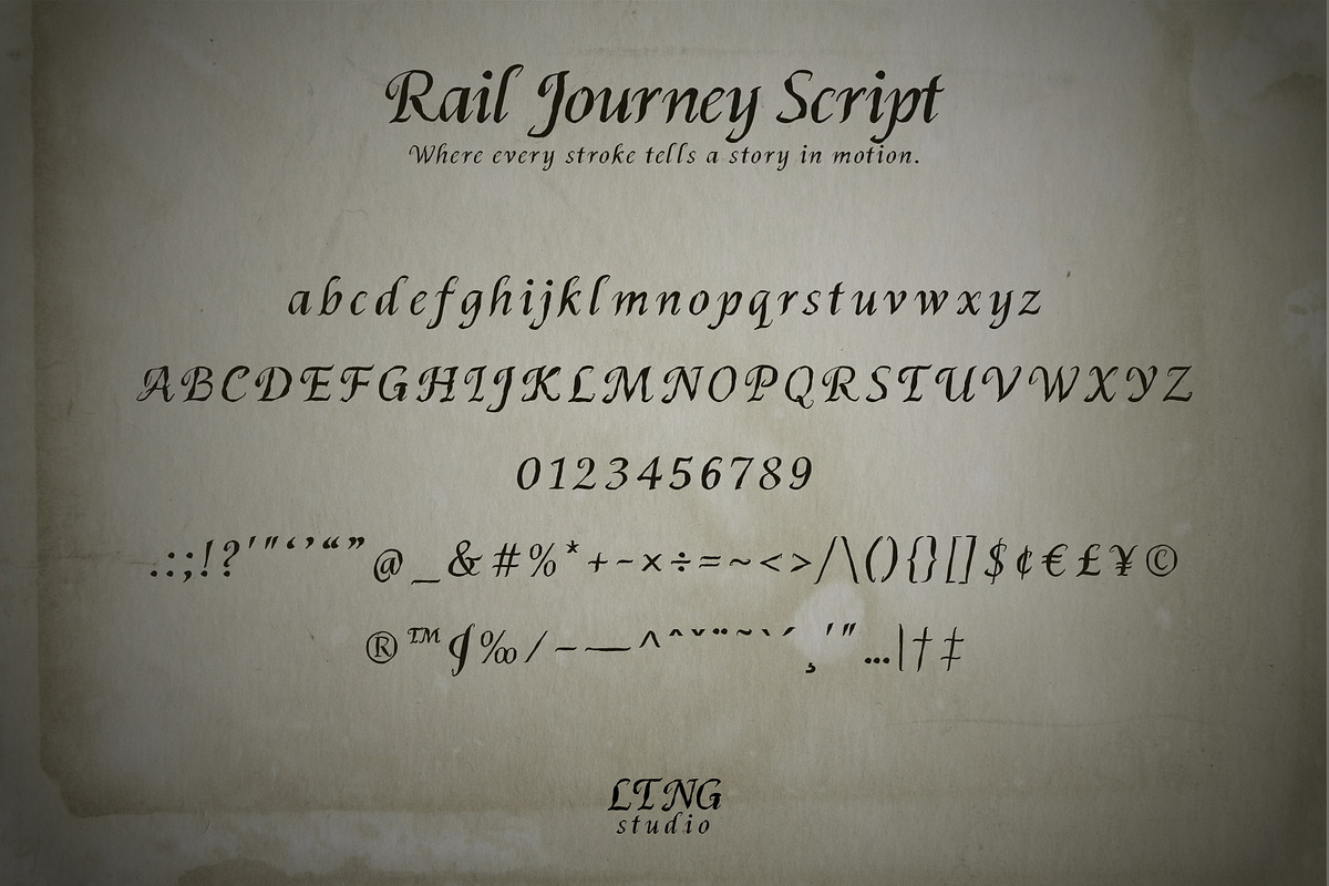 Rail Journey Script, a Script Font by LTNG STUDIO (Photo 3 of 9)