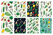 19 hand drawn vegetables + patterns, a Decorative Illustration by pixelwerk (Thumbnail 3 of 4)
