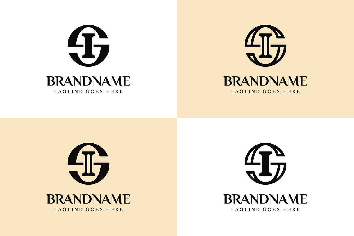 Letters SI Logo Monogram Set, a Branding & Logo Template by Pray Art Design Studio