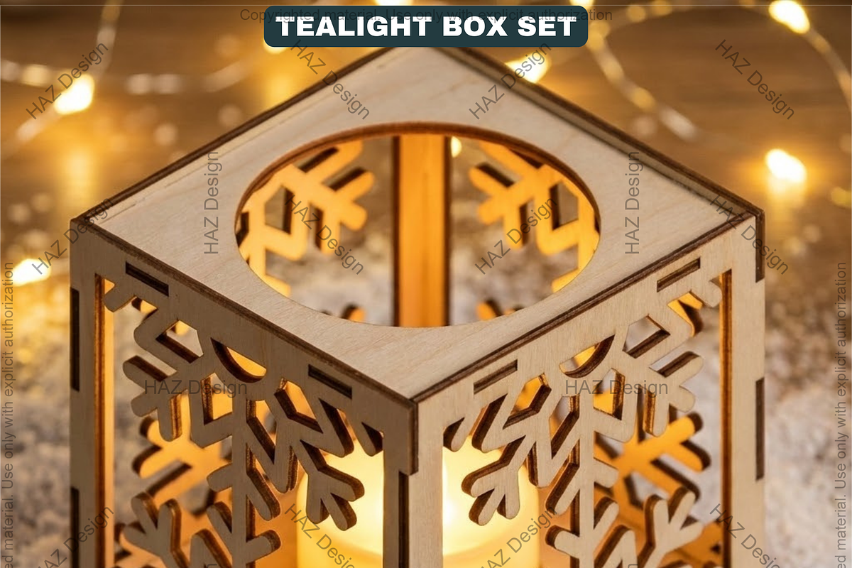 Tealight Holder Boxes SVG Laser Cut, a Graphic by AtacanDigital (Photo 4 of 14)