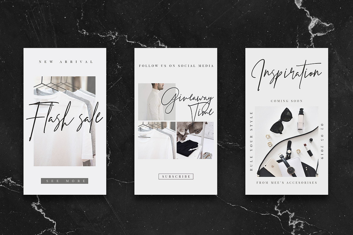 BW Instagram Stories Template/ Store, a Social Media Template by MH Design Template (Photo 6 of 12)