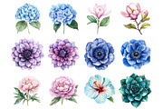Mixed Media Flowers Clipart, a Seasonal Illustration by CitraGraphics (Thumbnail 4 of 5)