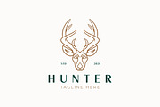 Linear Abstract Reindeer Head Logo, a Branding & Logo Template by Signatoro (Thumbnail 1 of 3)