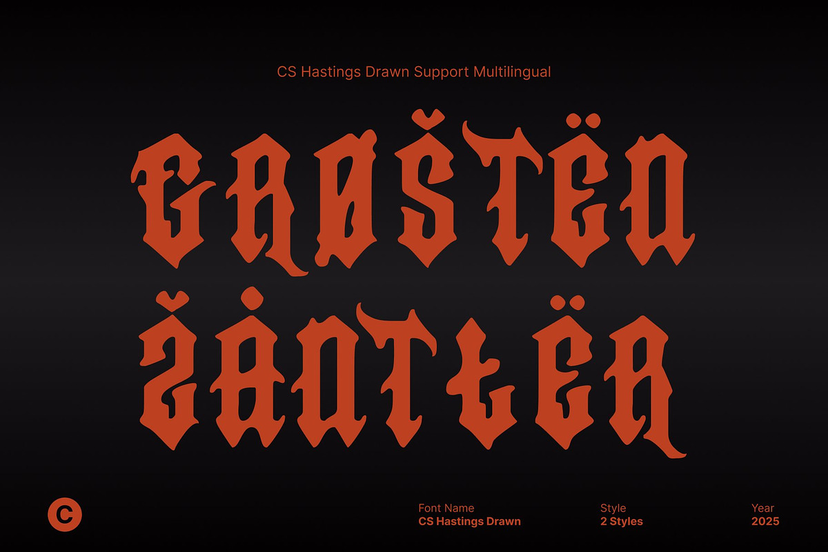 CS Hastings Drawn, a Blackletter Font by Craft Supply Co. (Photo 7 of 8)