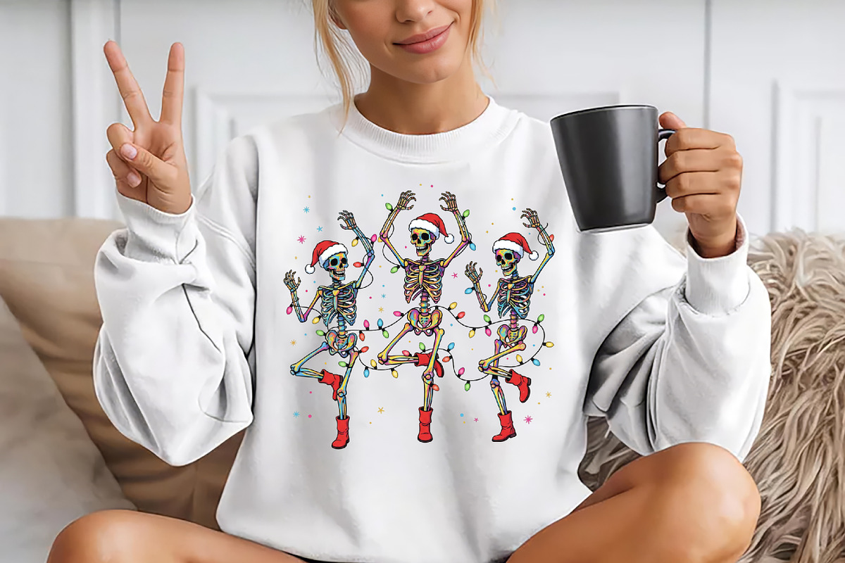 Christmas Dancing Skeleton Png, a Seasonal Illustration by YA Design (Photo 2 of 4)
