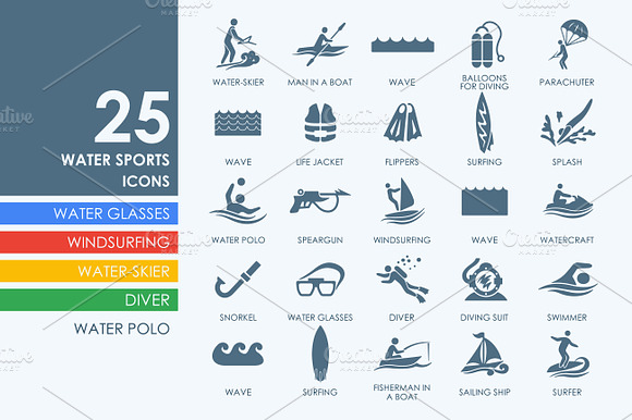 25 Water Sports Icons