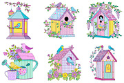 Whimsical Spring Birdhouse Clipart, an Illustration by Dream Creation (Thumbnail 6 of 7)