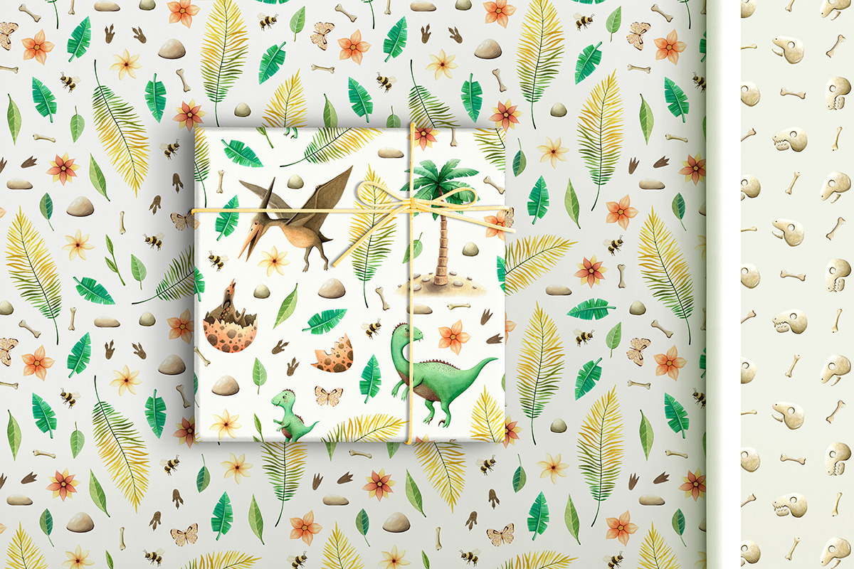 Watercolor Dinosaurs Collection, a Decorative Illustration by MariArtySpace (Photo 12 of 12)