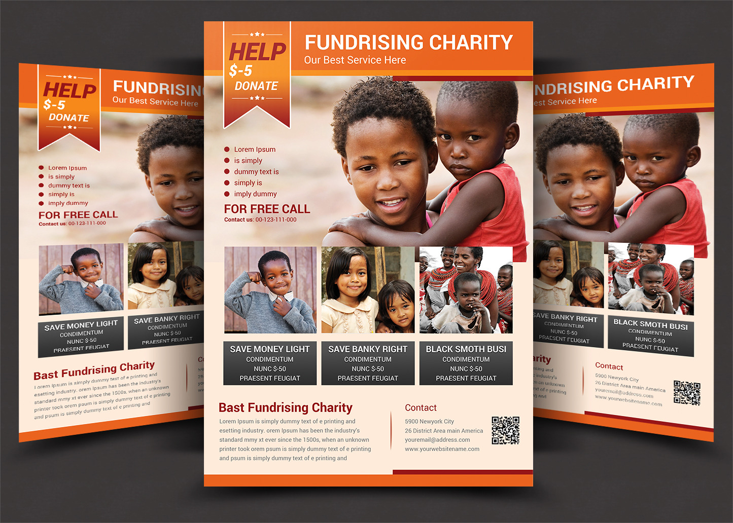 Charity Fundraisers Flyer Templates, a Flyer Template by AfzaalGraphics