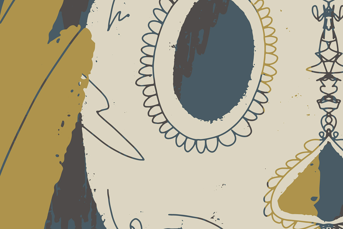 Folk art pattern poppy, sugar skull, a Pattern Graphic by NayaChu (Photo 7 of 10)