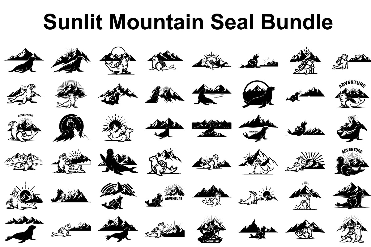 Sunlit Mountain Seal Silhouette, a Graphic by musafir_fashion (Photo 1 of 6)