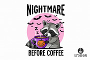 Vintage Halloween Raccoon PNG Bundle, an Illustration by Dream Creation (Thumbnail 10 of 16)