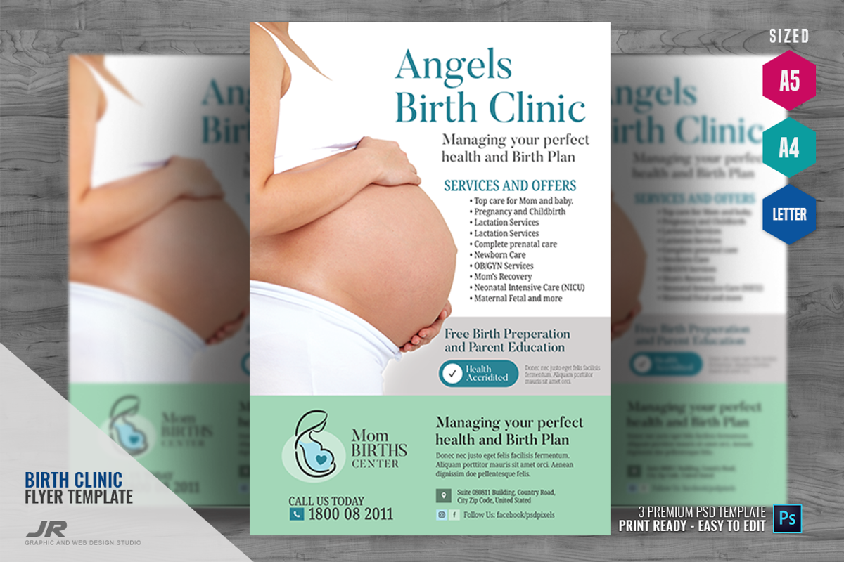 Pregnancy and Birth Center Flyer, a Flyer Template by PSDPixel