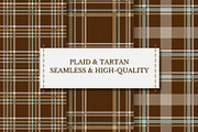 Rich brown and light blue tartan, a Pattern Graphic by wind mill (Thumbnail 1 of 2)