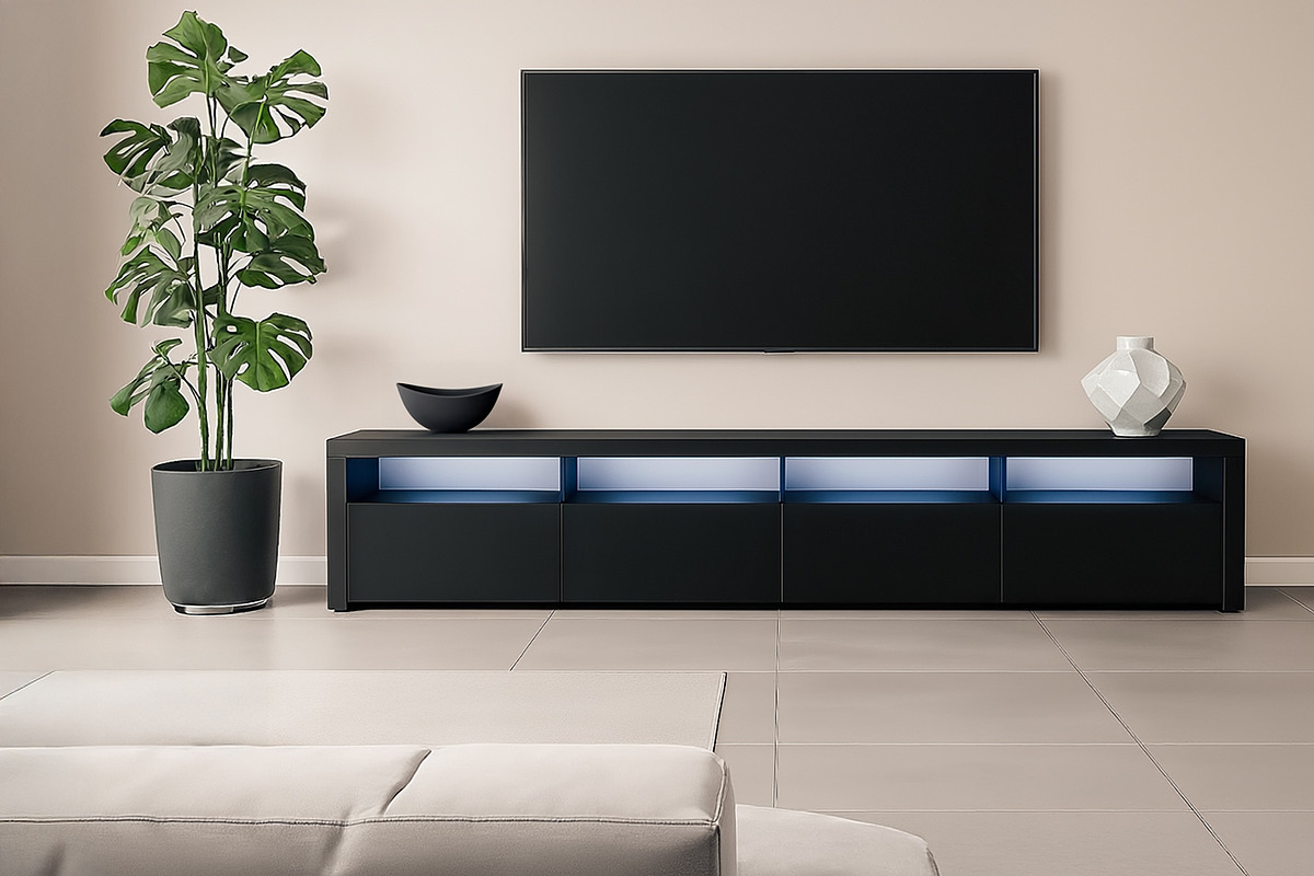Modern LED Laser-Cut TV Shelf Bundle, a Furniture 3D Model by DoubleVision (Photo 2 of 4)