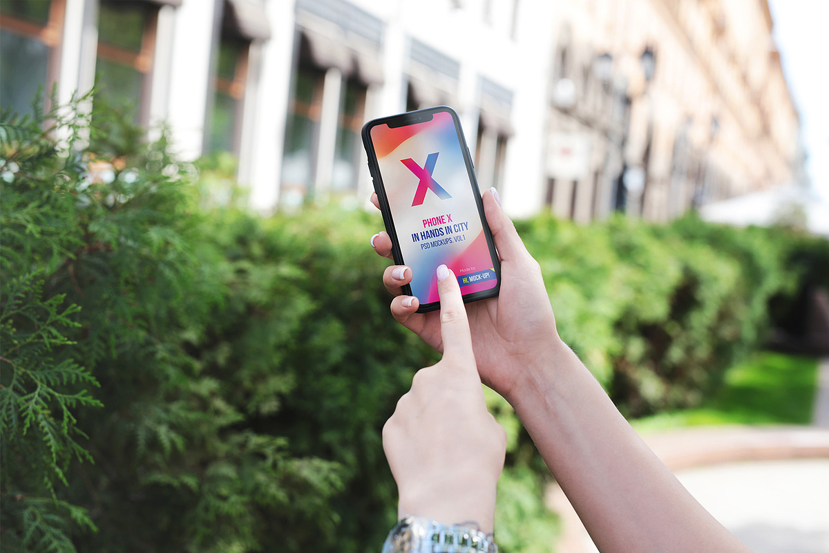iPhone X in Hands City PSD Mockups, a Product Mockup by Hi, Mock-Up! (Photo 4 of 17)