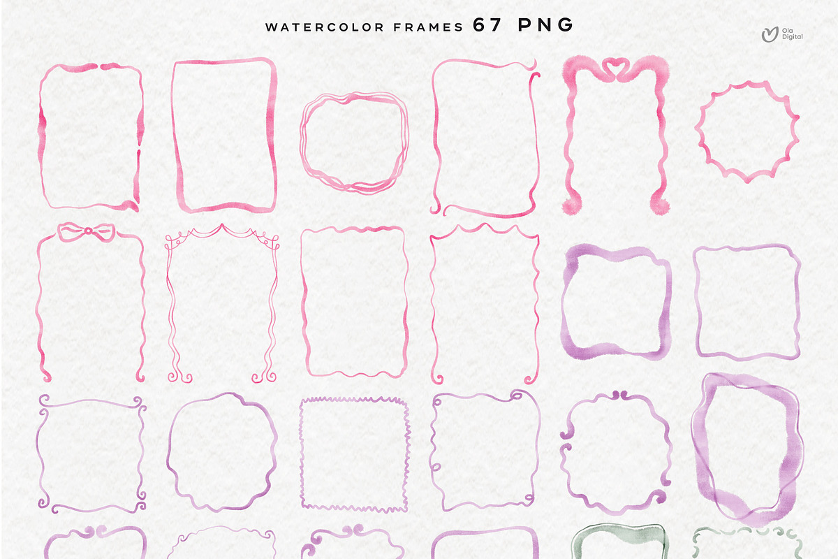 Hand Drawn Watercolor Frames SVG, a Graphic by ollalya (Photo 2 of 10)