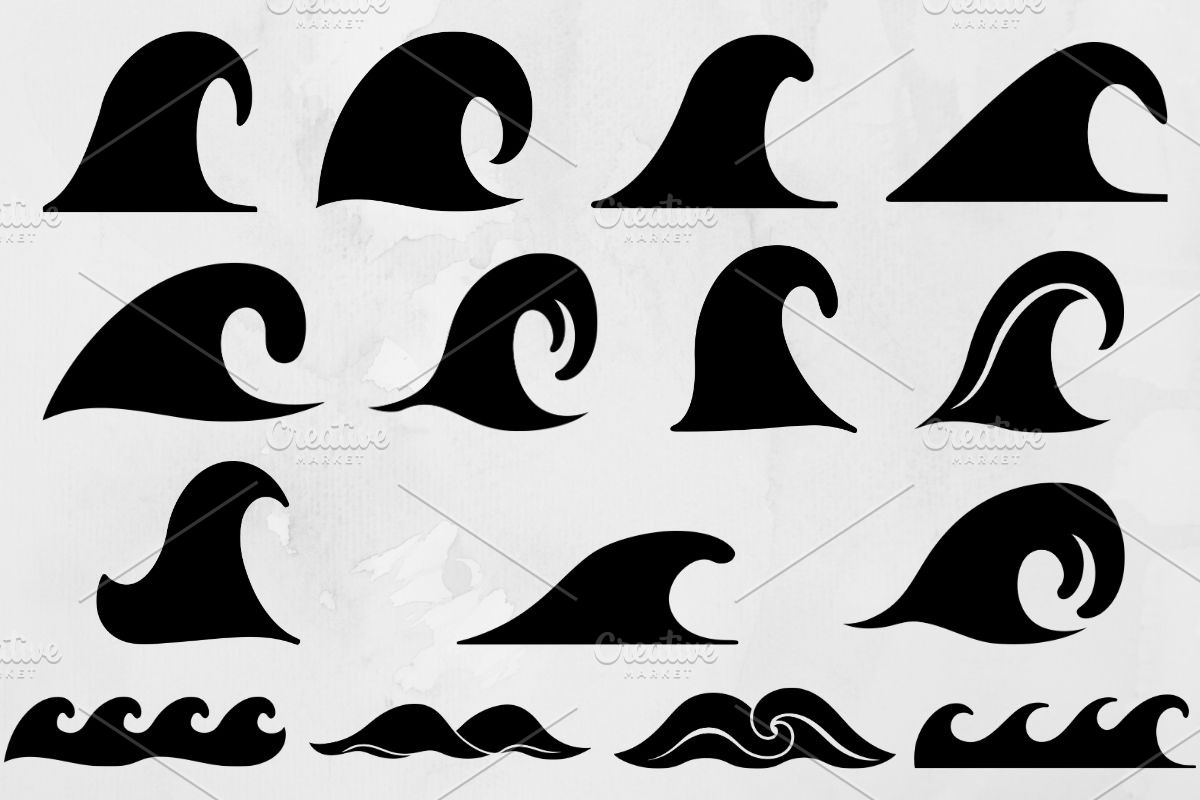 Ocean Wave Silhouette SVG, an Object Illustration by newminddesign (Photo 1 of 3)