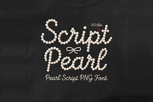 Pearl Script Font PNG Alphabet