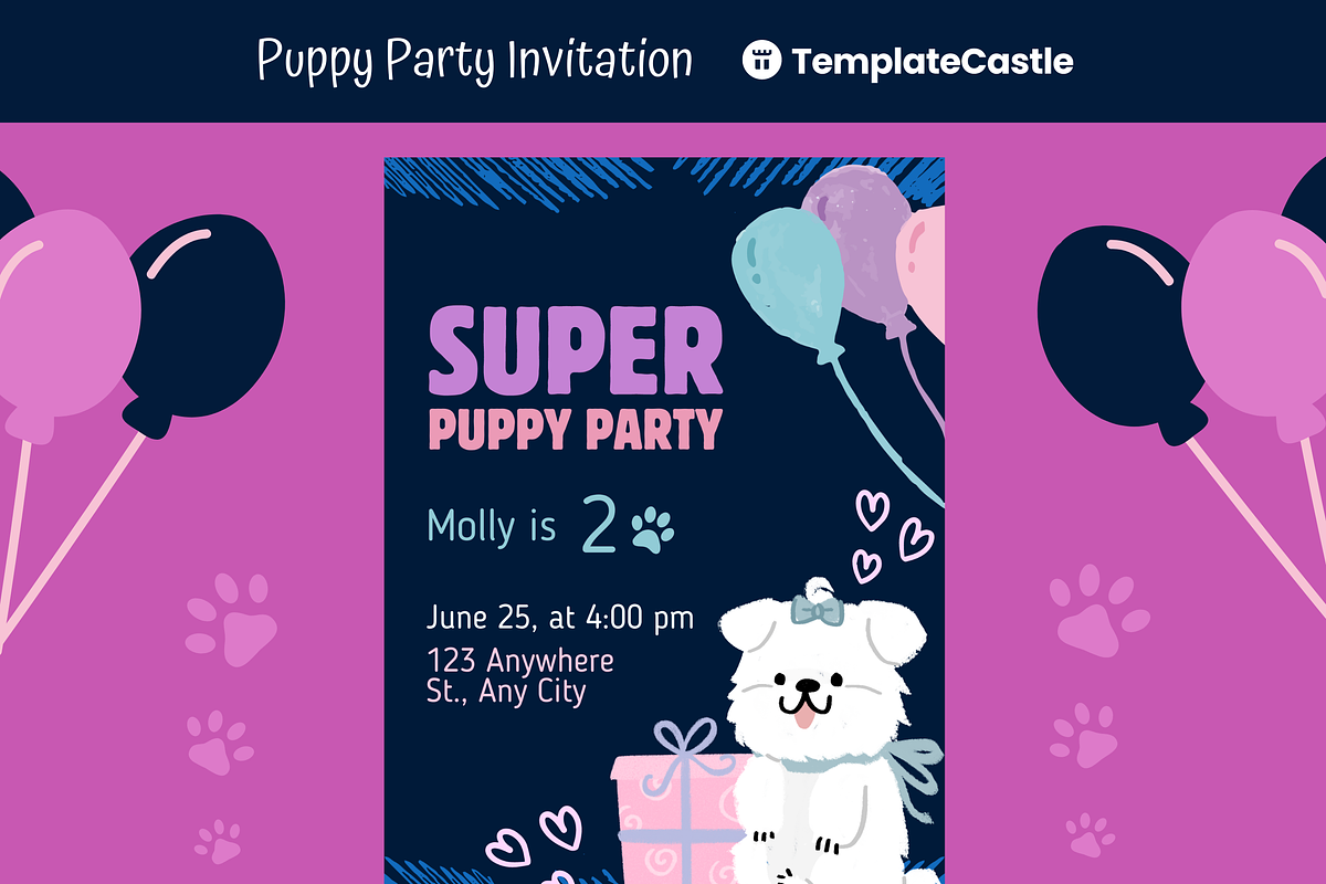 Adorable Super Puppy Party, a Design Template by TemplateCastleStore (Photo 1 of 3)