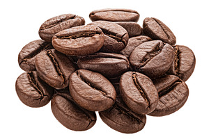 Roasted coffee beans isolated