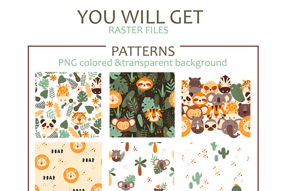 Jungle Pattern Collection, a Pattern Graphic by moolesya (Photo 7 of 8)