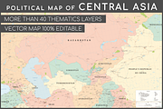 Political Map of Asia - Central Asia, an Education Illustration by Cartorical (Thumbnail 1 of 9)