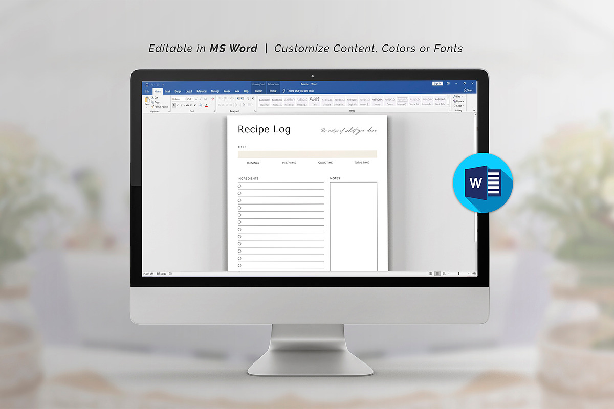 Recipe Log, a Stationery Template by DesignDevisers (Photo 9 of 10)