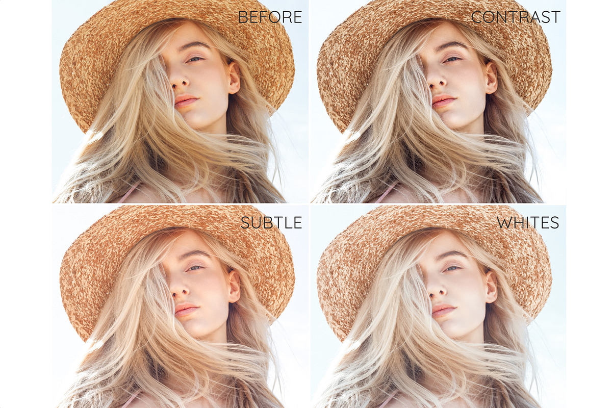 Blonde hair Lightroom mobile presets, an Action Add-On by GDR Design (Photo 3 of 6)