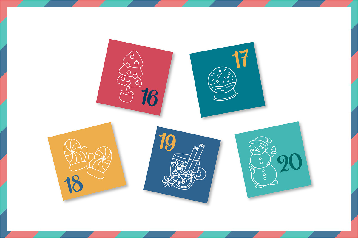 Christmas Advent Calendar Vector, a Card Template by AnnaViolet_store (Photo 8 of 12)