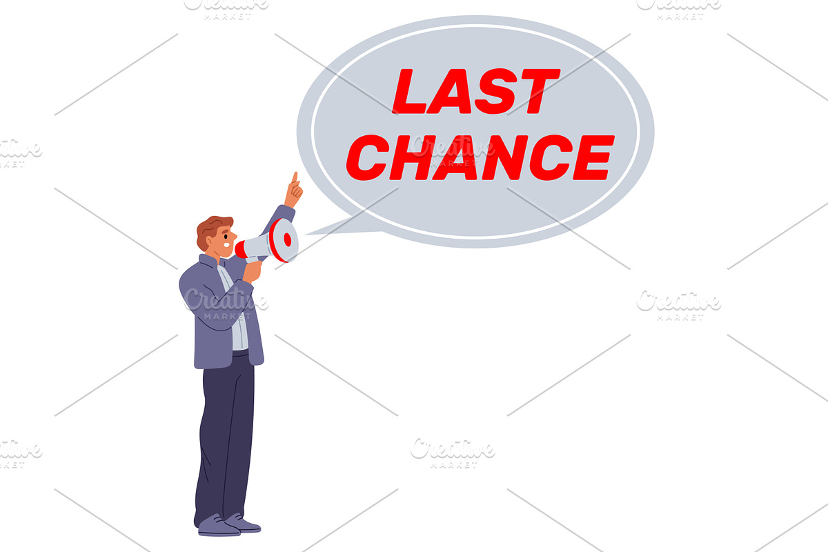 Man with megaphone and ad in his, a Person Illustration by Vectorbuum