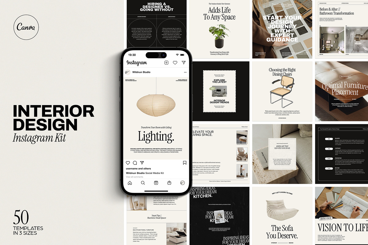 Interior Design Instagram Kit, a Social Media Template by Wildnun Studio (Photo 1 of 12)