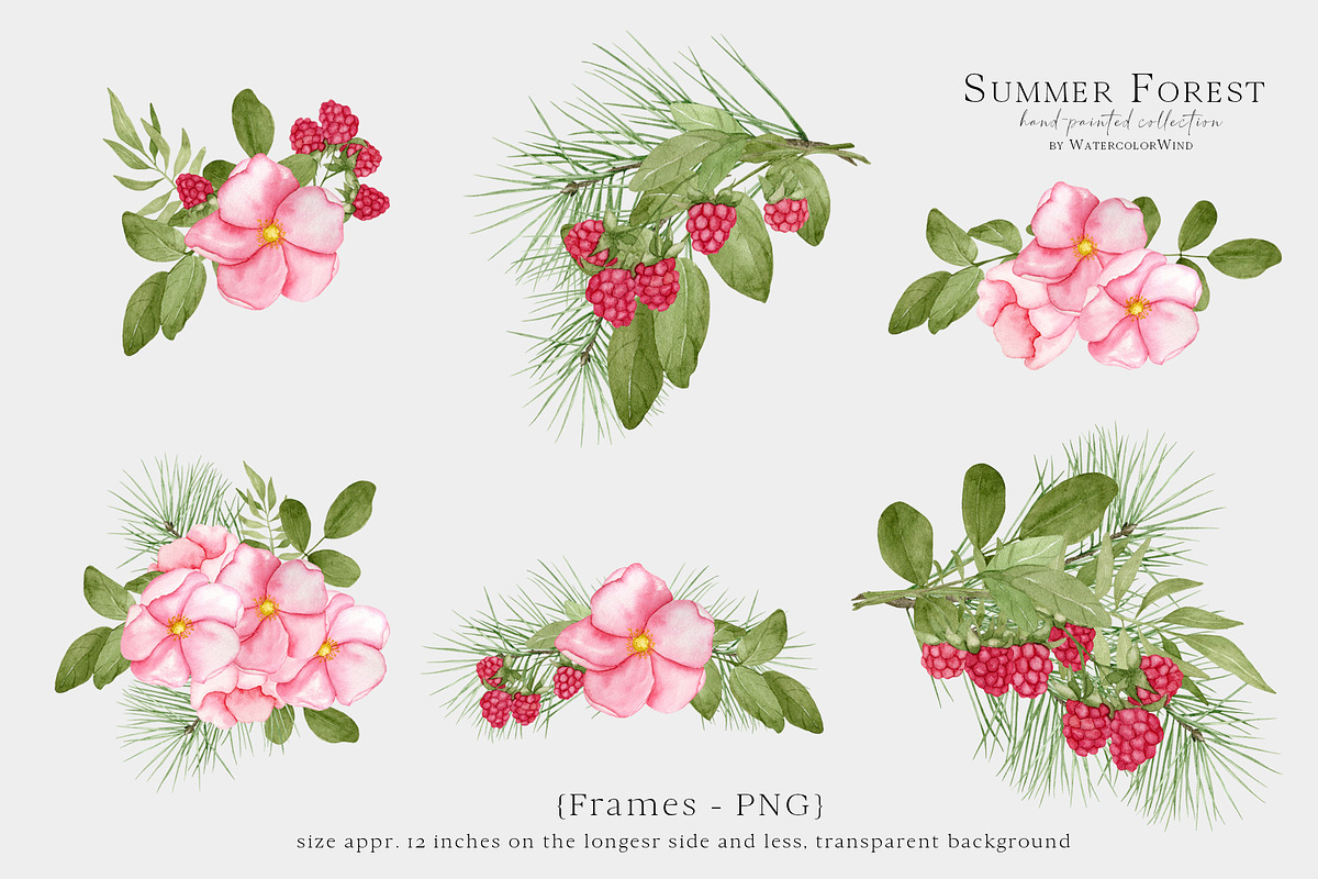 Forest Floral Clipart with Raspberry, an Illustration by WatercolorWind (Photo 11 of 14)