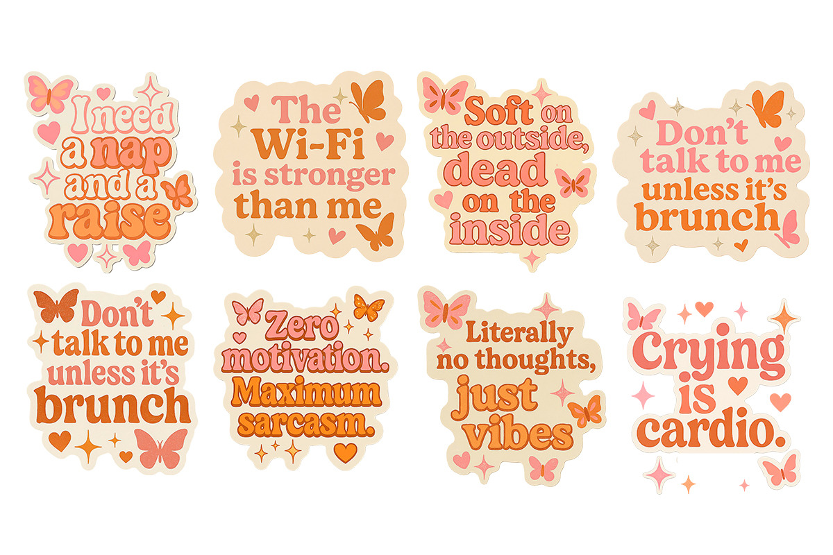 25 Sarcastic Quote Sticker PNGs, an Object Illustration by LaVika (Photo 8 of 8)