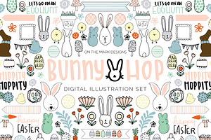 Bunny Hop Easter Illustrations