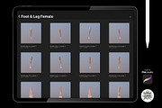 Procreate 3d Models (4K) Leg Female, a Brush Add-On by Luuuka studio (Thumbnail 2 of 5)