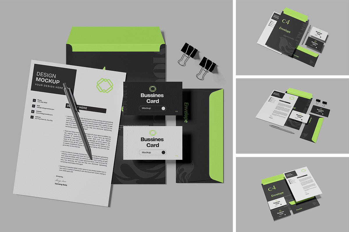 Brand Stationery Mockup, an Advertising Mockup by Pikachudesign (Photo 1 of 5)