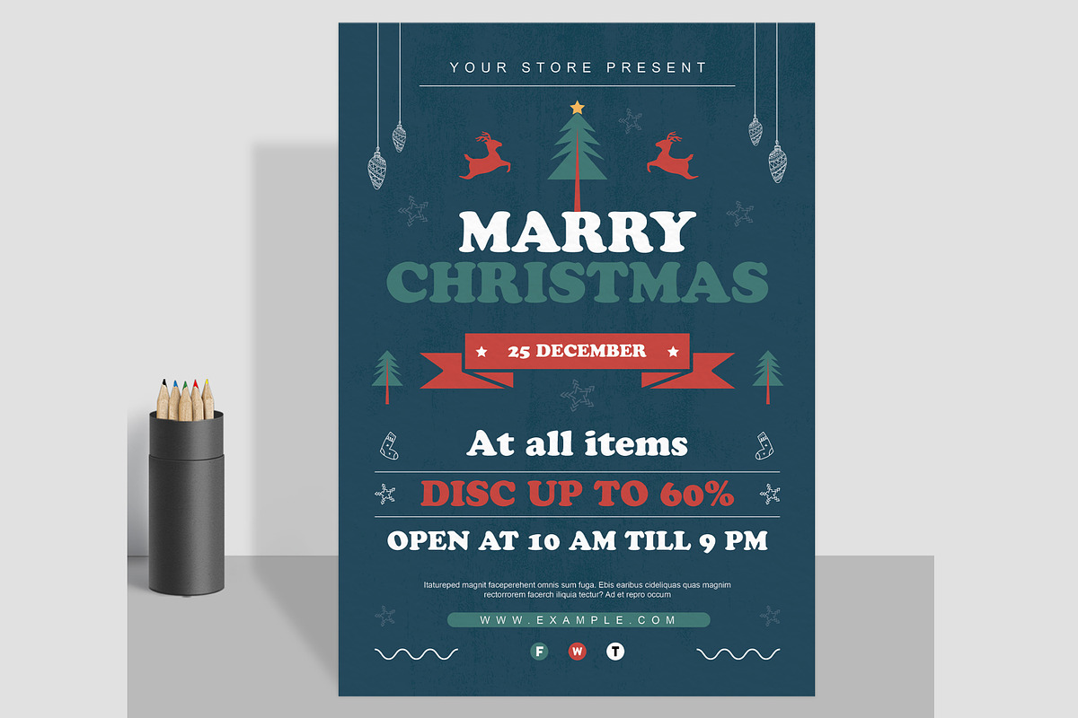 Marry Christmas Poster Layout, a Poster Template by ContestDesign (Photo 2 of 3)