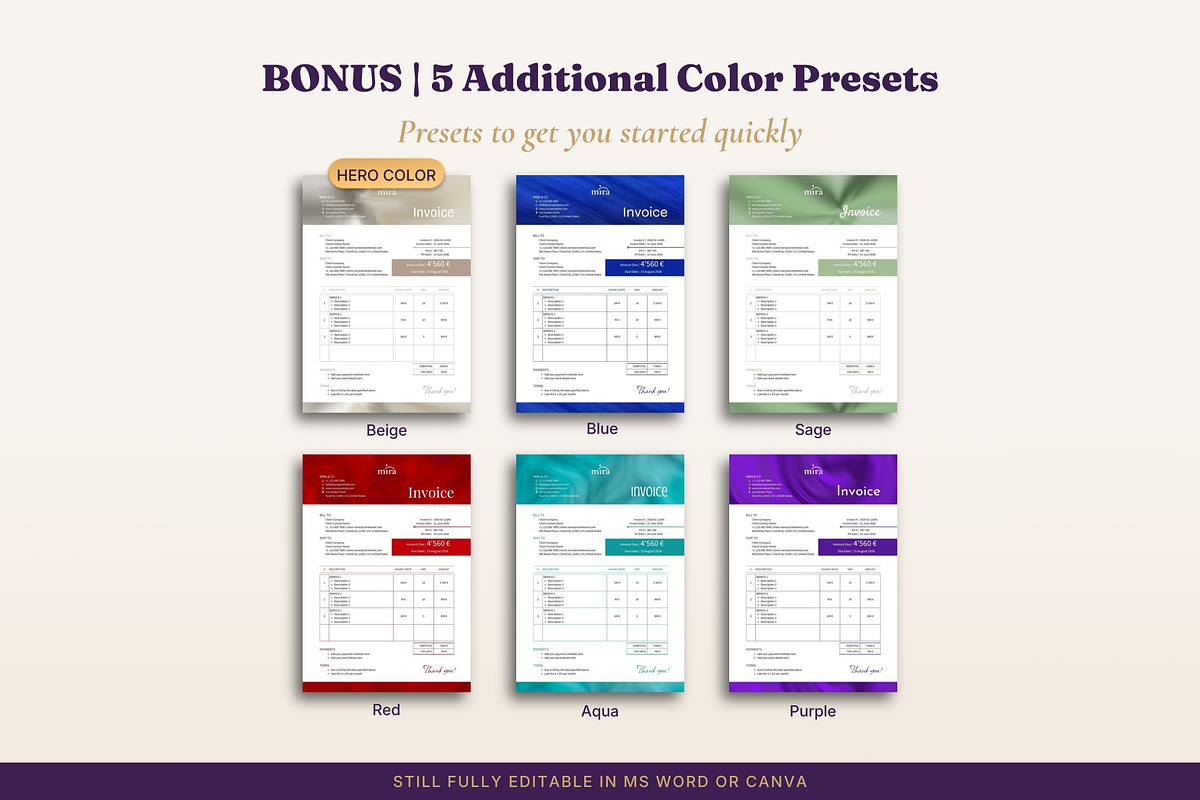 Invoice Templates 6 Designs Word, a Stationery Template by B2 Studio (Photo 4 of 18)