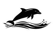 Dolphin Jumping Silhouette Vector bu, an Illustration by Designs_River (Thumbnail 23 of 48)